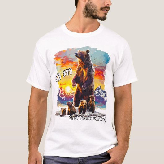 Grizzly Bear 399 4 Cubs Grand Teton Nationalpark T-Shirt (Vorderseite)
