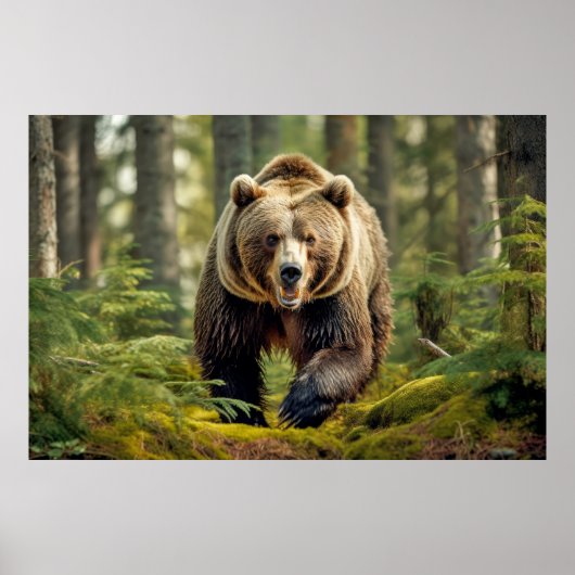 Grizzly Bear Animal Nature Majestic Wild Poster (Vorne)