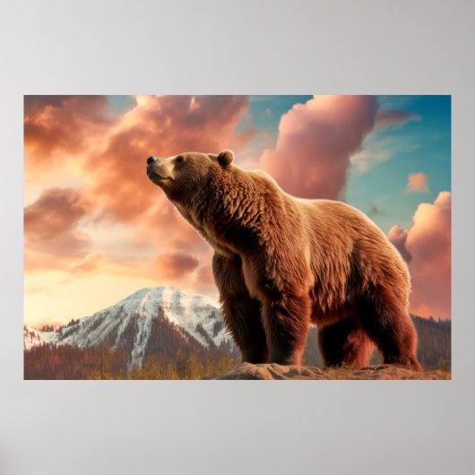 Grizzly Bear Animal Nature Majestic Wild Poster (Vorne)