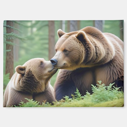 Grizzly Bear Animal Nature Wildlife Zuneigung Lieb Magnet (Vorderseite)
