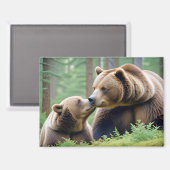 Grizzly Bear Animal Nature Wildlife Zuneigung Lieb Magnet (Vorderseite/Rückseite)