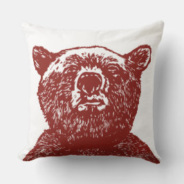 GRIZZLY BEAR Christmas Red Vintag Throw Kissen