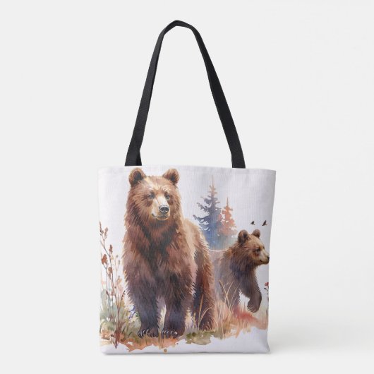 Grizzly Bear Family Watercolor - Country Stroll Tasche (Rückseite)