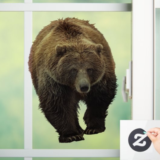 GRIZZLY BEAR FENSTER CLING FENSTERAUFKLEBER (Zuhause)