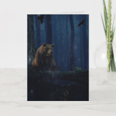 GRIZZLY BEAR FIREFLIS FANTASY BIRTHDAY CARD KARTE (Vorderseite)