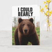 GRIZZLY BEAR GEBURTSTAGSKARTEN KARTE (Gelbe Blume)