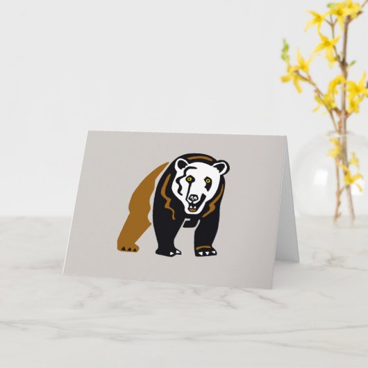 Grizzly BEAR - Gefährdete Tiergrafik - Karte (Gelbe Blume)