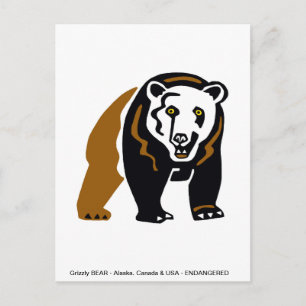 Grizzly BEAR - gefährdetes Tier - Natur - Postkarte