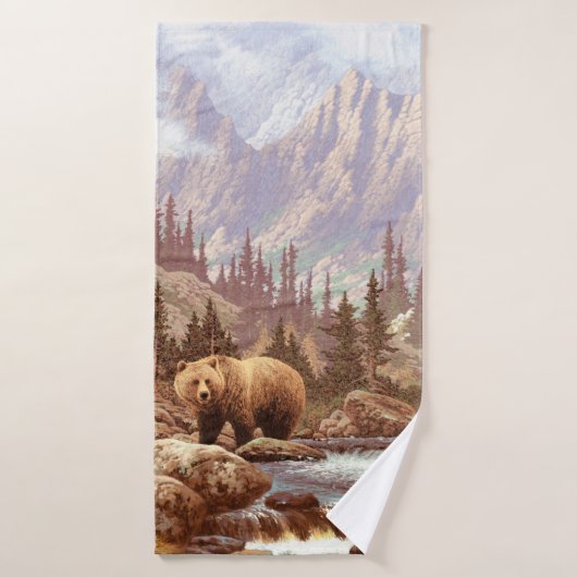 Grizzly Bear in the Rocky Mountains / AF-006bear,g Badehandtuch (Badehandtuch)