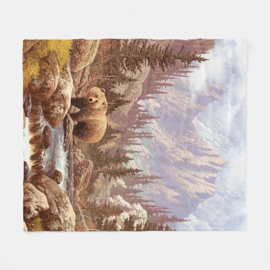 Grizzly Bear in the Rocky Mountains / AF-006bear,g Fleecedecke (Vorderseite (Horizontal))