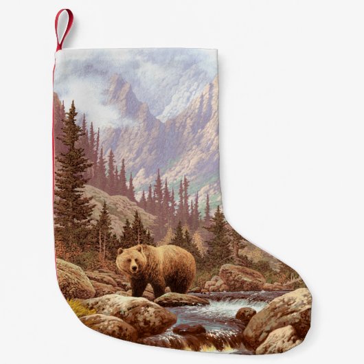 Grizzly Bear in the Rocky Mountains / AF-006bear,g Kleiner Weihnachtsstrumpf (Vorderseite)