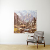 Grizzly Bear in the Rocky Mountains / AF-006bear,g Wandteppich (Beispiel)