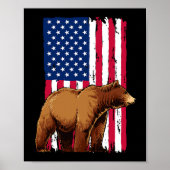 Grizzly Bear liebt amerikanische Flagge Poster (Vorne)