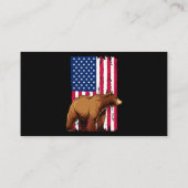 Grizzly Bear liebt amerikanische Flagge Visitenkarte (Rückseite)
