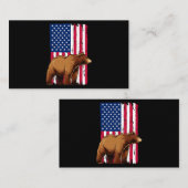 Grizzly Bear liebt amerikanische Flagge Visitenkarte (Vorne/Hinten)