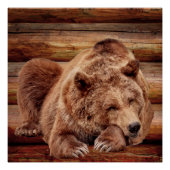 GRIZZLY BEAR LOG CABIN POSTERS POSTER (Vorderseite)