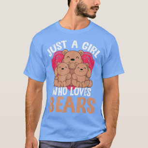 Grizzly Bear Lover Girls Women Forest Animal Famil T-Shirt