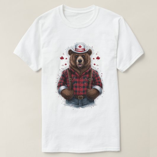 Grizzly Bear Lumberjack T-Shirt (Design vorne)