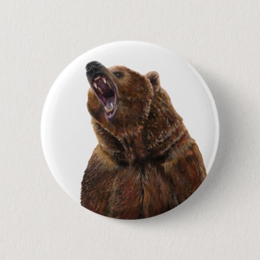 Grizzly Bear - Malerei in Acrylfarben Button (Vorderseite)
