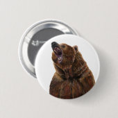 Grizzly Bear - Malerei in Acrylfarben Button (Vorne & Hinten)