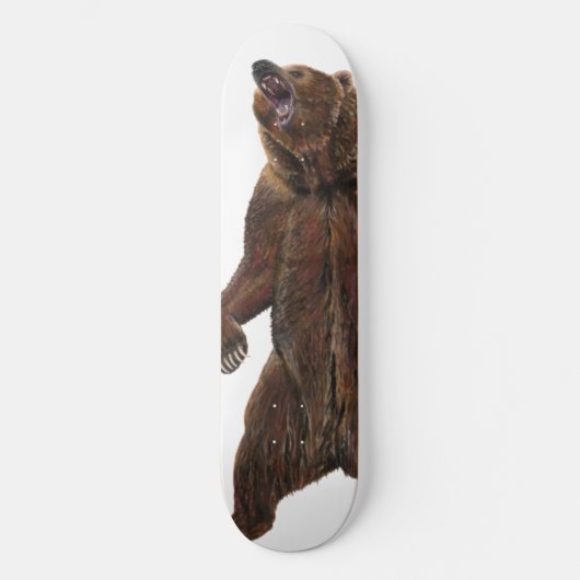 Grizzly Bear - Malerei in Acrylfarben Skateboard (Vorderseite)