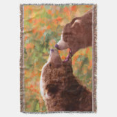 Grizzly Bear Mama and Cub Painting - Wildlife Art Decke (Vorderseite Vertikal)