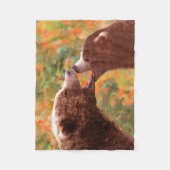 Grizzly Bear Mama and Cub Painting - Wildlife Art Fleecedecke (Vorderseite)