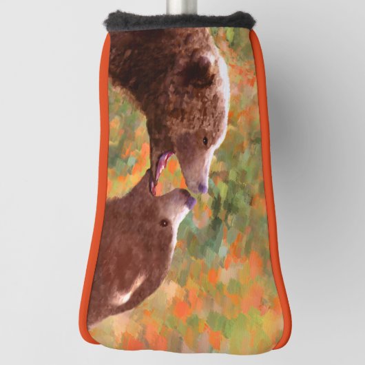 Grizzly Bear Mama and Cub Painting - Wildlife Art Golf Headcover (Rotieren 90)
