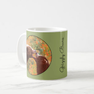Grizzly Bear Mama and Cub Painting - Wildlife Art Kaffeetasse