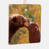 Grizzly Bear Mama and Cub Painting - Wildlife Art Keramikornament (Rechts)