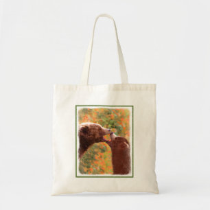 Grizzly Bear Mama and Cub Painting - Wildlife Art Tragetasche
