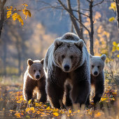 Grizzly Bear Mama und Cubs Puzzle