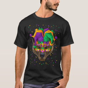 Grizzly Bear Mardi Gras Animal Face Carnival Jeste T-Shirt