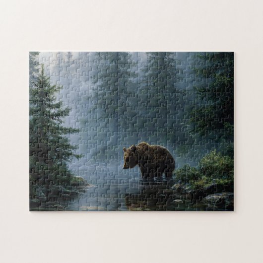 Grizzly Bear Misty Forest Puzzle (Horizontal)