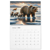 Grizzly Bear Mother Cubs Alaska Wildlife Calendar Kalender (Jan 2026)