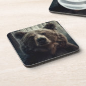 Grizzly Bear Painting Getränkeuntersetzer (Linke Seite)
