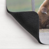 Grizzly Bear Plays With Sign Mousepad (Ecke)