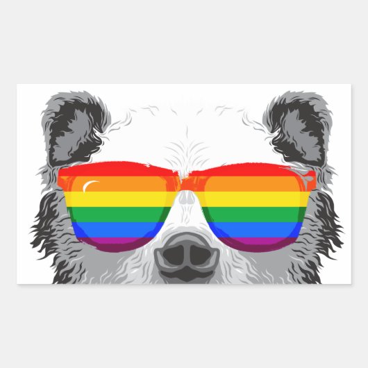 Grizzly Bear Pride Rechteckiger Aufkleber (Vorderseite)