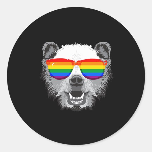 Grizzly Bear Pride Runder Aufkleber (Vorderseite)
