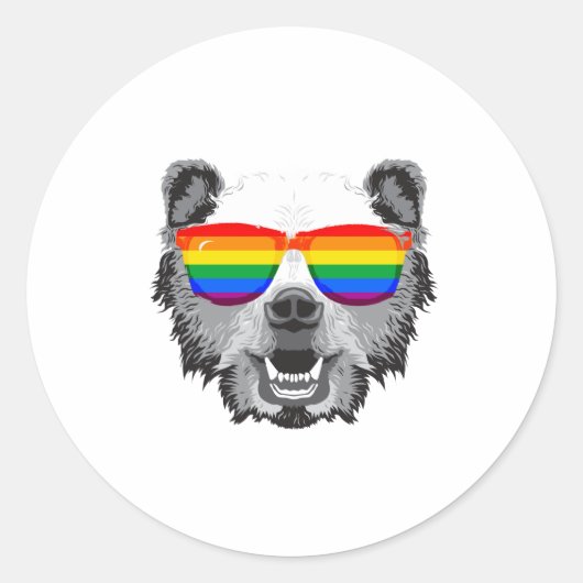 Grizzly Bear Pride Runder Aufkleber (Vorderseite)
