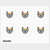 Grizzly Bear Pride Runder Aufkleber (Blatt)