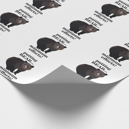 Grizzly Bear Putting Bear Minimum Efforts Funny Geschenkpapier (Ecke)
