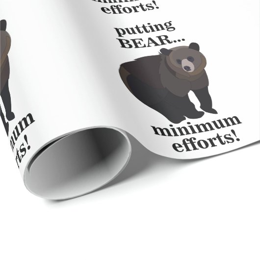 Grizzly Bear Putting Bear Minimum Efforts Funny Geschenkpapier (Rolleneckpunkt)