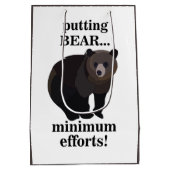 Grizzly Bear Putting Bear Minimum Efforts Funny Mittlere Geschenktüte (Rückseite)