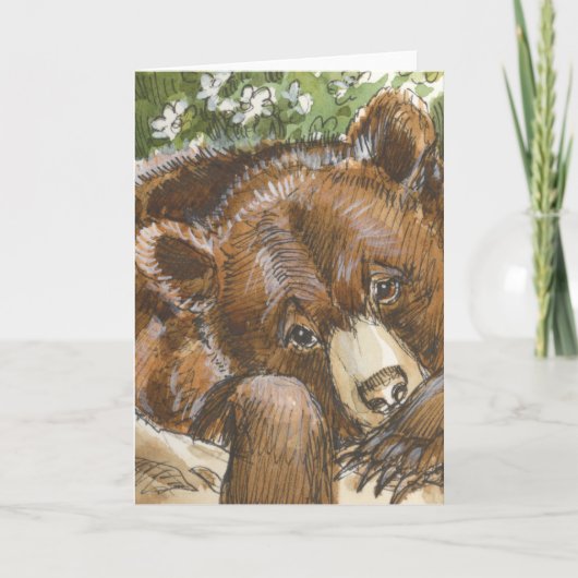 Grizzly Bear Resting Karte (Vorderseite)