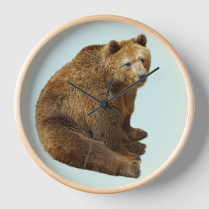 GRIZZLY BEAR RUSTIC Wall Clock Uhr