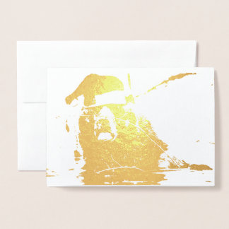 Grizzly Bear Santa Claus Folienkarte
