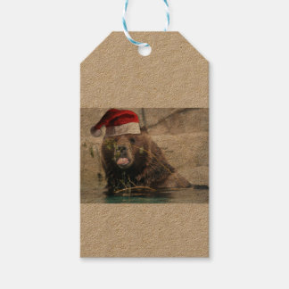 Grizzly Bear Santa Claus Geschenkanhänger