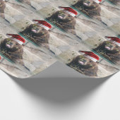 Grizzly Bear Santa Claus Geschenkpapier (Ecke)