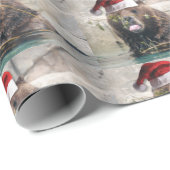 Grizzly Bear Santa Claus Geschenkpapier (Rolleneckpunkt)